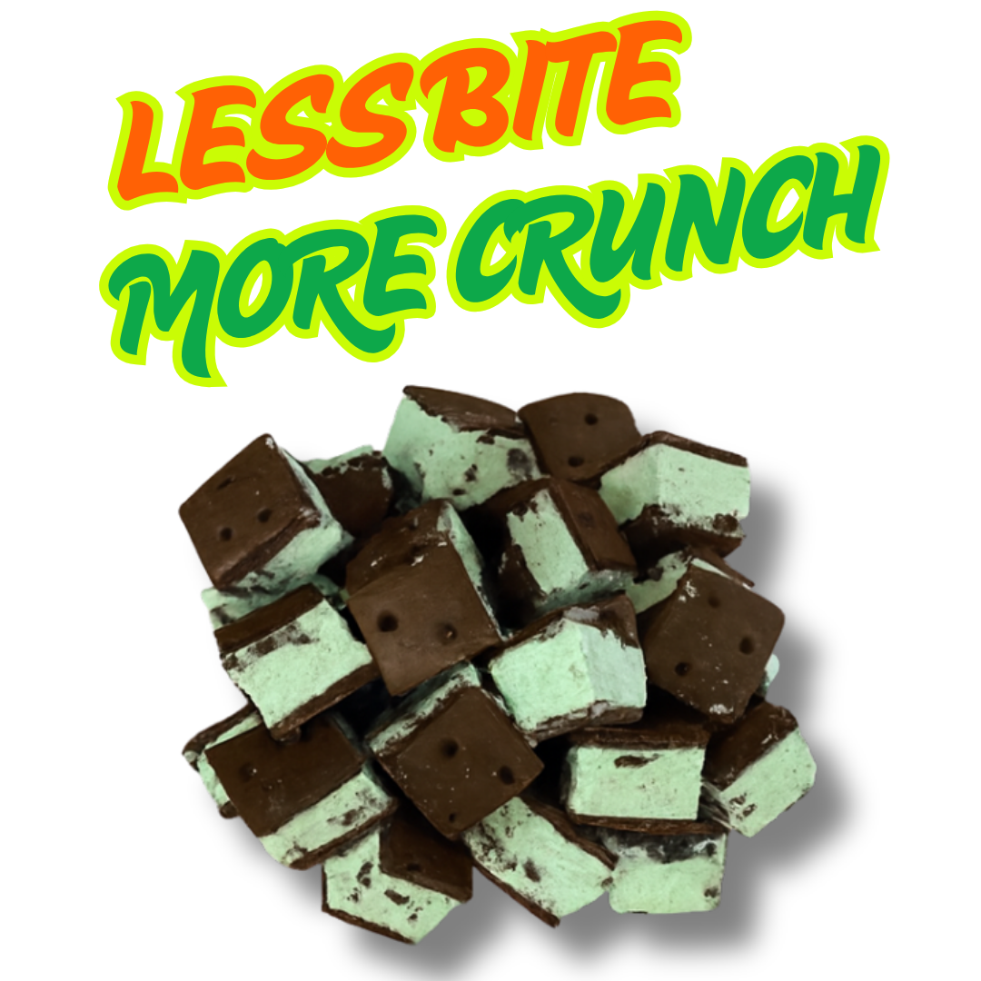 Freeze Dried Mint Chocolate Chip Ice Cream Sandwich Bites