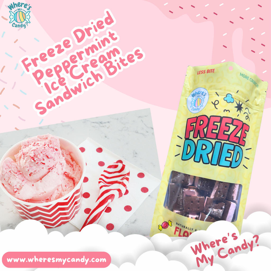 Freeze Dried Peppermint Ice Cream Sandwich Bites