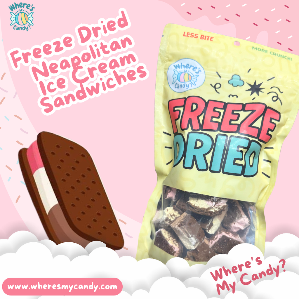 Freeze Dried Neapolitan Ice Cream Sandwich Bites
