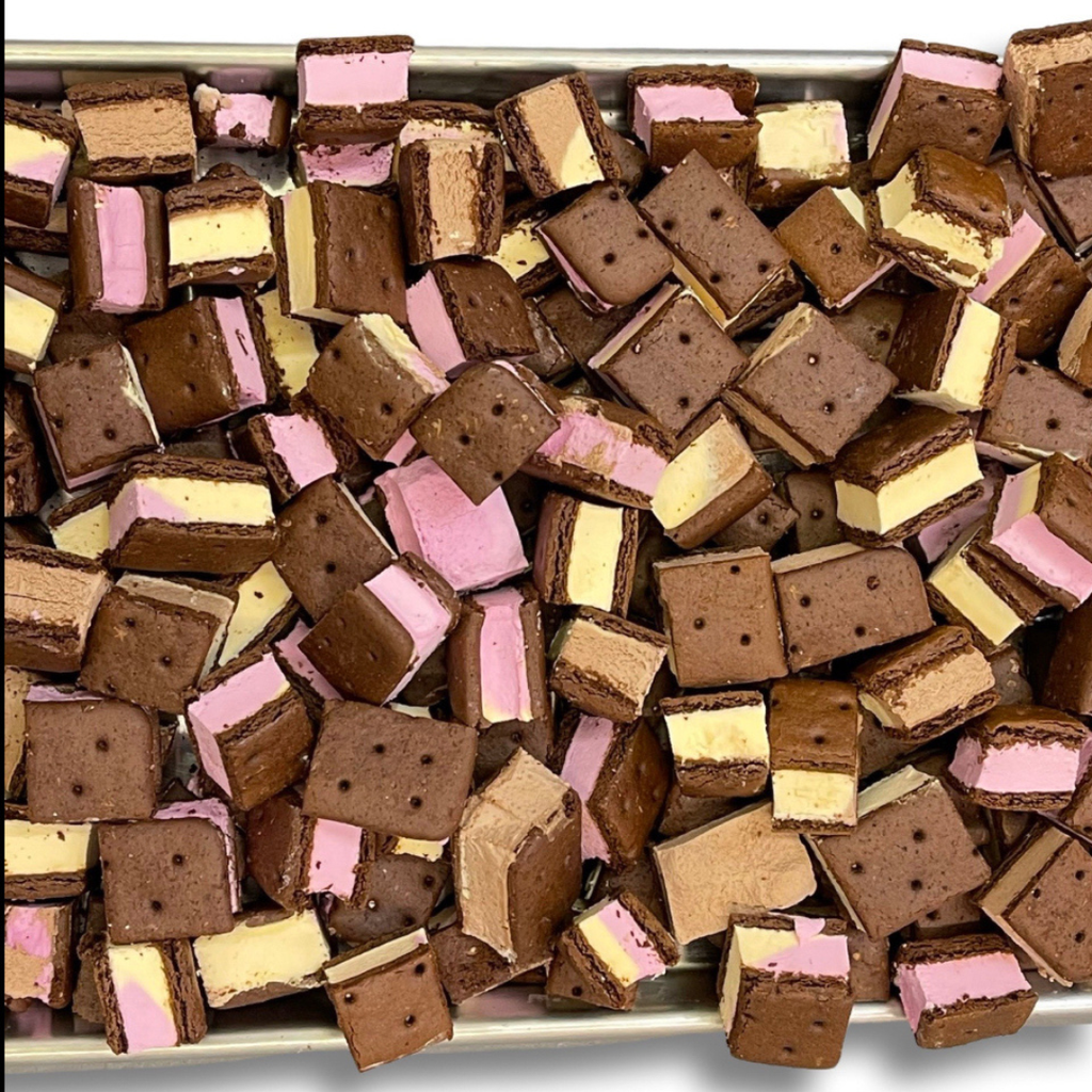 Freeze Dried Neapolitan Ice Cream Sandwich Bites