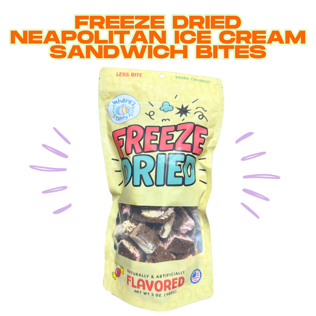 Freeze Dried Neapolitan Ice Cream Sandwich Bites